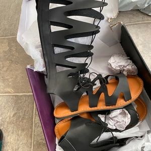 Lane Bryant Black Gladiator Sandals